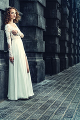 Obraz premium evening white dress