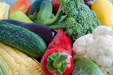 A wide variety of ripe fruits close-up