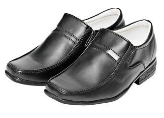 Black leather shoes