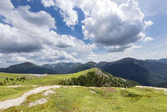 View from highest point of the Nockalm road, Eisentalhöhe, 2042 m ,Carinthia, Austria,