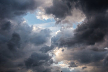 Fototapeta na wymiar Beautiful storm sky with dark clouds, apocalypse