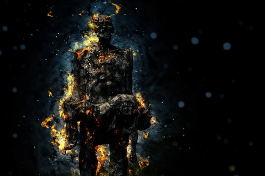 Man burnt sacrifice of enduring flame