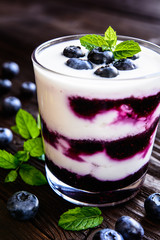 Greek yogurt with blueberries