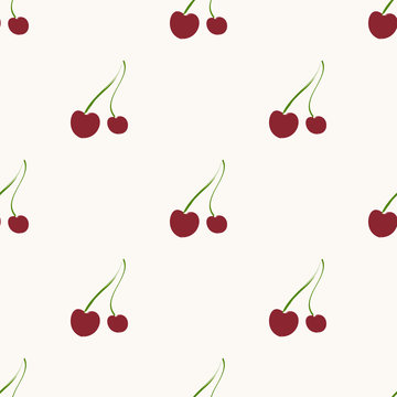 Seamless vector pattern with cherries 