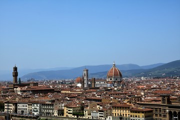 Fototapeta na wymiar Holidays in Florence view from Piazzale Michelangelo, Italy