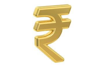 Indian rupee symbol, 3D rendering