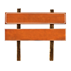 Old wooden plaque to tourists, isolated on white