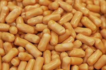 Boiled sausages - gastronomic background