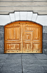 Large old wooden door