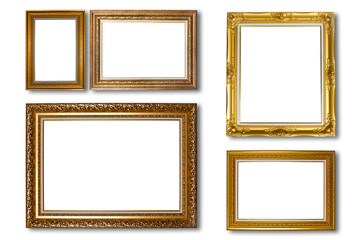 Set of picture frame. Photo art gallery isolated on white backgr