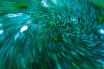 Long exposure abstraction of green forest in summer