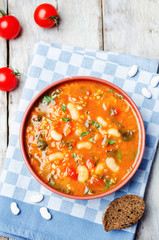 tomatoes spinach white beans millet soup