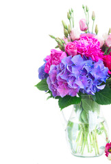 Bright pink and blue flowers