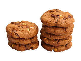 Cookies with chocolate isolated on white background