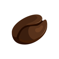 Coffee bean icon in cartoon style isolated on white background