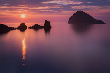 Colorful sunset on Skye