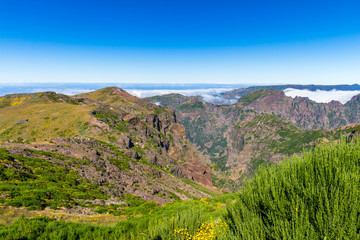 In the heart of Madeira near mountain Pico do Arieiro - mountainous landscape