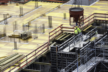 Betonierung mit Trichter