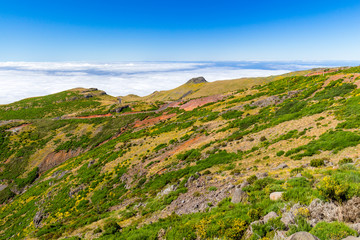 Fototapeta na wymiar In the heart of Madeira near mountain Pico do Arieiro - mountainous landscape