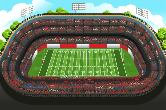 Background of an Empty American Football Stadium