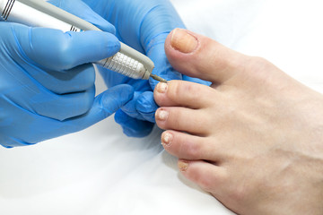 process of pedicure at beauty salon