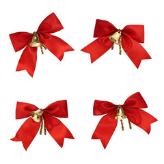 Christmas decorations - red ribbons and bells