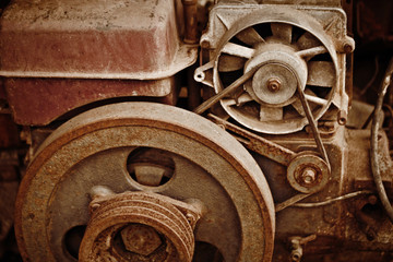 Fototapeta na wymiar Old dilapidated machinery