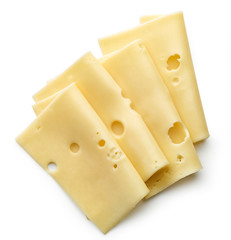 cheese slices on white background