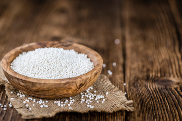 Wooden table with Tapioca