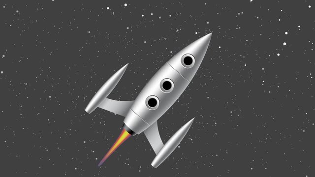Rocket flying to space cartoon animation as a symbol of stratup business. 