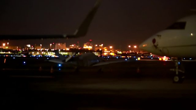 Evening shot from airport runway.  