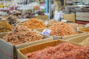 Dried shrimp in market