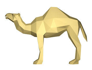 3D rendering camel low poly