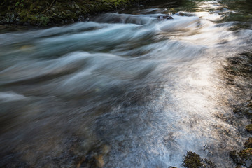 Fototapeta premium Long Exposure of the flowing river in Brandywine Falls, near Whistler, BC, Canada.