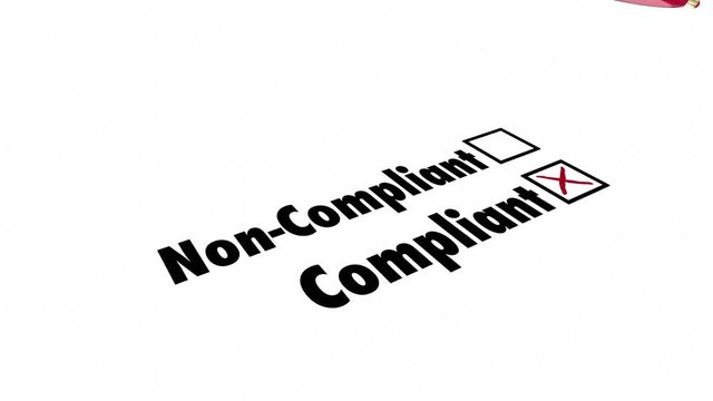 Compliant Check Box Pen Mark Non Compliance 3d Animation