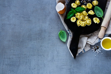 Italian pasta ravioli