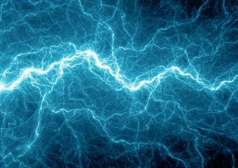 Blue lightning - abstract electrical background