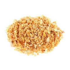 pile of fried garlic isolated on white