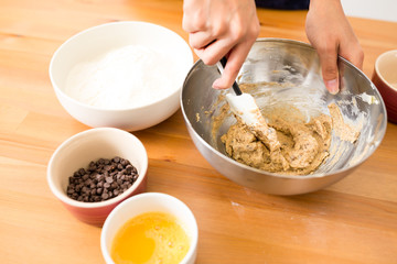 Woman making cookies