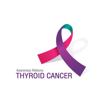 The Teal Pink Blue Awareness Ribbons of Thyroid Cancer
Vector illustration.