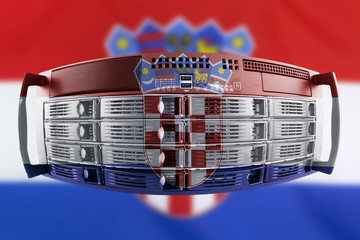 Server Country Concept with Flag of Croatia