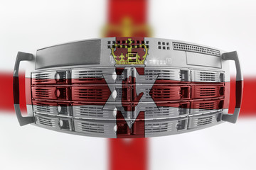 Server Country Concept with Flag of Northern Ireland