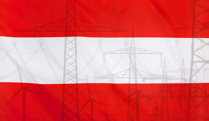 Energy Concept Austria Flag with power pole