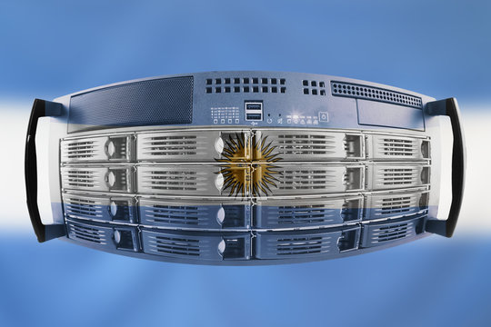 Server Country Concept with Flag of Argentina - Powered by Adobe