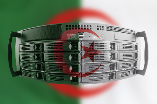 Server Country Concept with Flag of Algeria