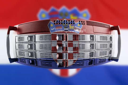 Server Country Concept with Flag of Croatia