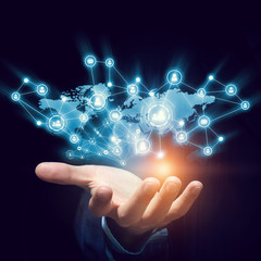 Social networking scheme . Mixed media