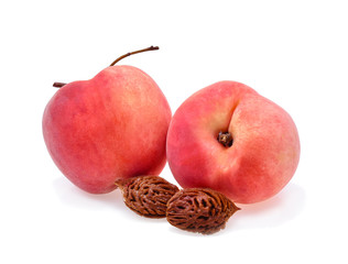 Peach with isolated on white background