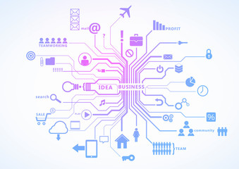 Social interaction concept . Mixed media