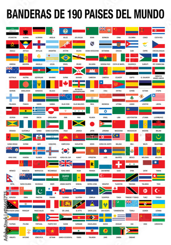 "BANDERAS DE 190 PAISES DEL MUNDO (FLAGS OF THE WORLD 190 COUNTRIES in